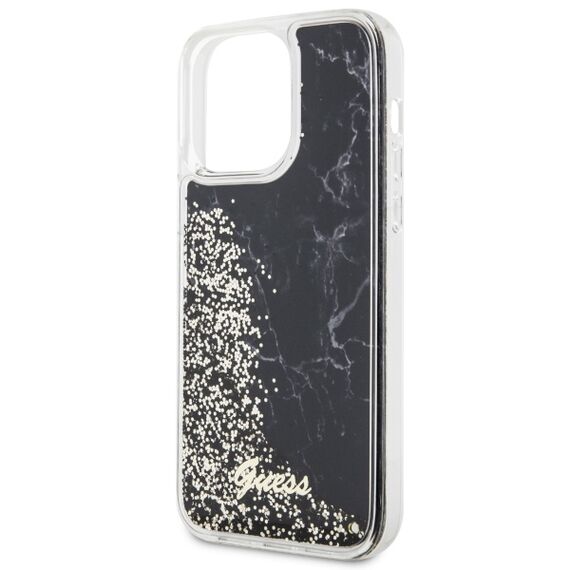 Guess GUHCP14XLCSGSGK iPhone 14 Pro Max 6.7" black/black hardcase Liquid Glitter Marble | Techbox