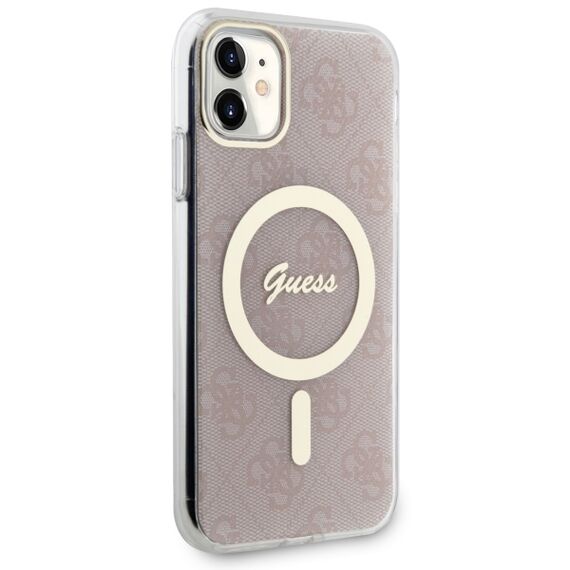 Guess GUHMN61H4STP iPhone 11 6.1" pink/pink hardcase 4G MagSafe | Techbox