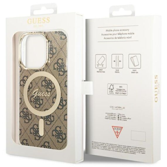 Guess GUHMP13LH4STW iPhone 13 Pro / 13 6.1" brown/brown hardcase 4G MagSafe | Techbox