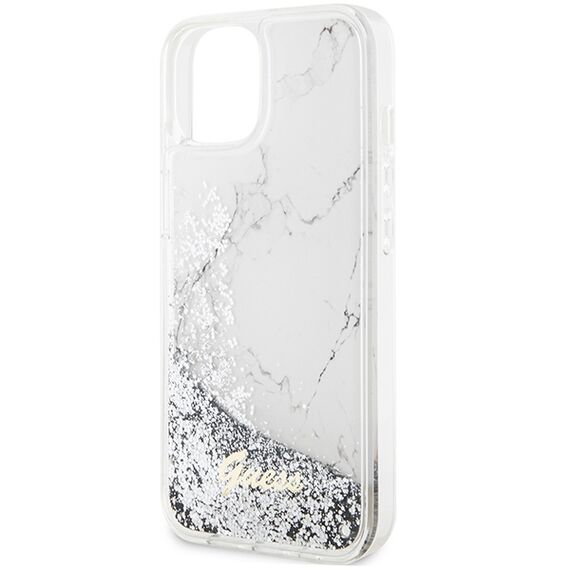 Guess Liquid Glitter Marble case for iPhone 14 - white | Techbox