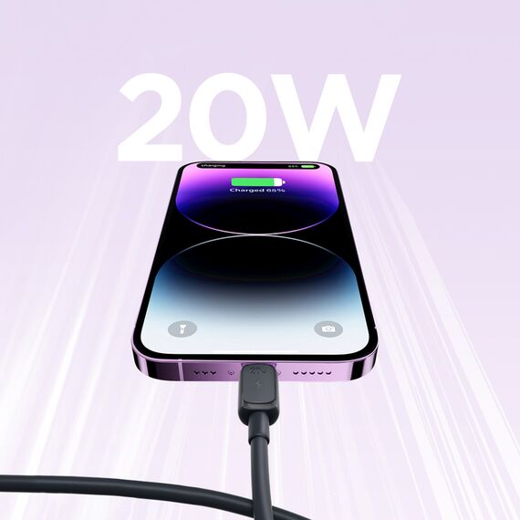 Joyroom Multi-Color Series A14 USB-C/ Lightning Cable 20W 1.2 m - Black