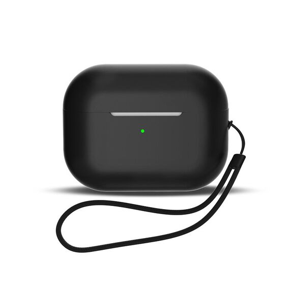 Silicone case for AirPods 1 / AirPods 2 + wrist strap lanyard - black - Headsets - Speakers & Headphones - Techbox