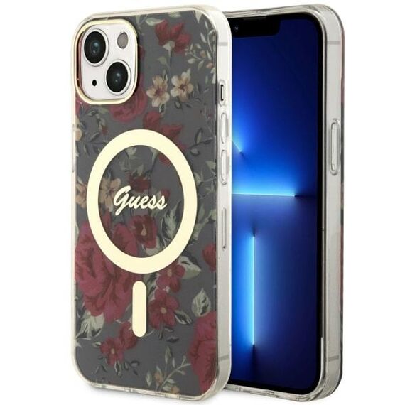 Guess Flower MagSafe case for iPhone 14 - green | Techbox