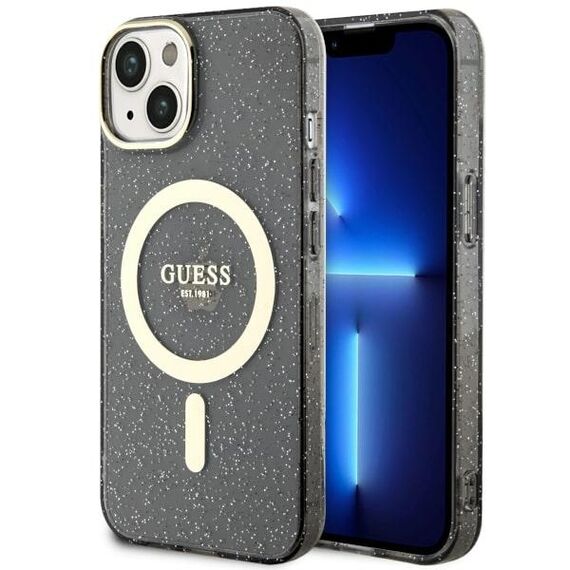Guess Glitter Gold MagSafe case for iPhone 14 - black - Uncategorized Cases (2) - Cases - Techbox