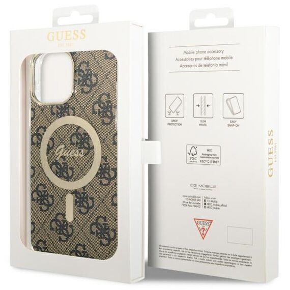 Guess GUHMP13XH4STW iPhone 13 Pro Max 6.7" brown/brown hardcase 4G MagSafe | Techbox