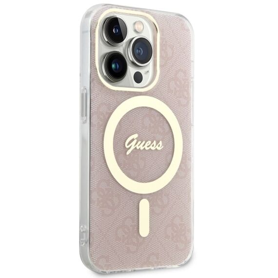 Guess GUHMP14LH4STP iPhone 14 Pro 6.1" pink/pink hardcase 4G MagSafe | Techbox
