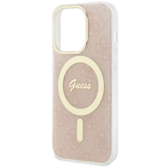 Guess GUHMP14LH4STP iPhone 14 Pro 6.1" pink/pink hardcase 4G MagSafe | Techbox