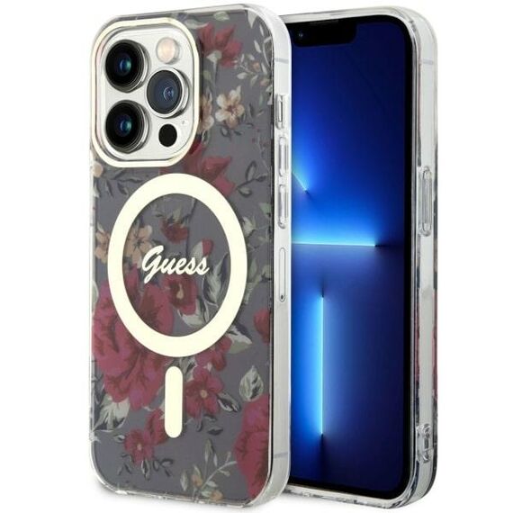 Guess GUHMP14LHCFWSA iPhone 14 Pro 6.1" green/khaki hardcase Flower MagSafe - Apple Cases - Cases - Techbox
