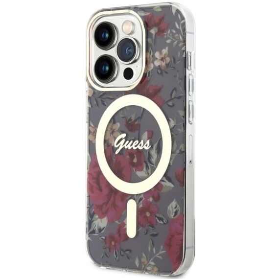 Guess GUHMP14LHCFWSA iPhone 14 Pro 6.1" green/khaki hardcase Flower MagSafe - Apple Cases - Cases - Techbox