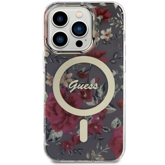 Guess GUHMP14LHCFWSA iPhone 14 Pro 6.1" green/khaki hardcase Flower MagSafe - Apple Cases - Cases - Techbox