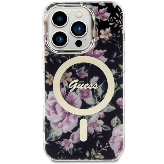 Guess GUHMP14LHCFWSK iPhone 14 Pro 6.1" black/black hardcase Flower MagSafe - Apple Cases - Cases - Techbox
