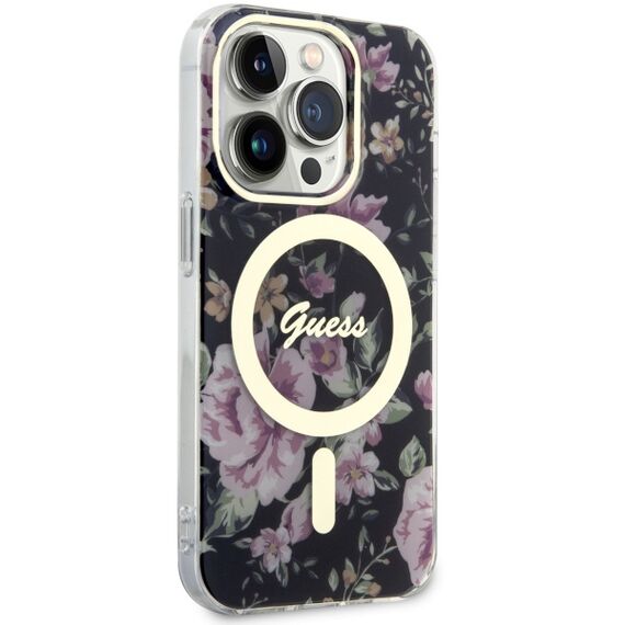 Guess GUHMP14LHCFWSK iPhone 14 Pro 6.1" black/black hardcase Flower MagSafe - Apple Cases - Cases - Techbox