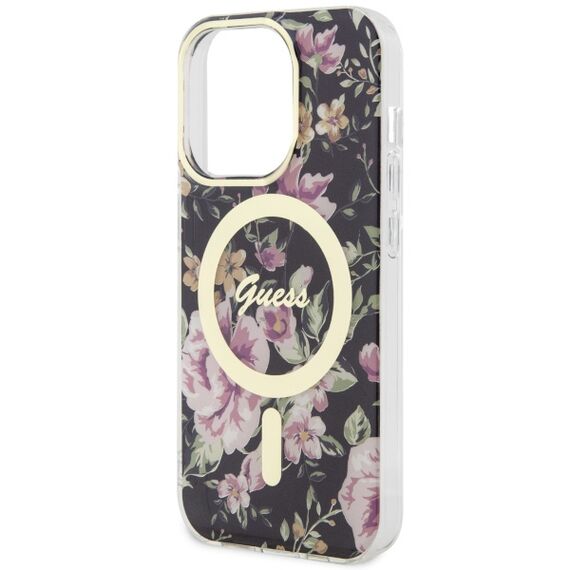 Guess GUHMP14LHCFWSK iPhone 14 Pro 6.1" black/black hardcase Flower MagSafe - Apple Cases - Cases - Techbox