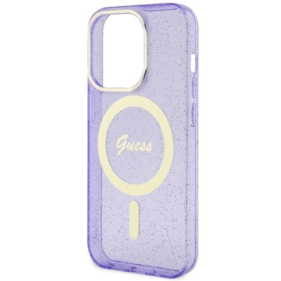 Guess GUHMP14LHCMCGU iPhone 14 Pro 6.1" purple/purple hardcase Glitter Gold MagSafe - Apple Cases - Cases - Techbox