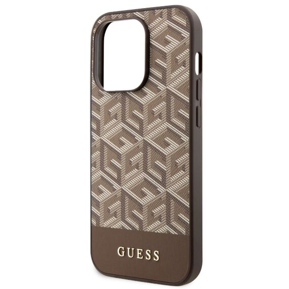 Guess GUHMP14LHGCFSEW iPhone 14 Pro 6.1" brown/brown hard case GCube Stripes MagSafe | Techbox