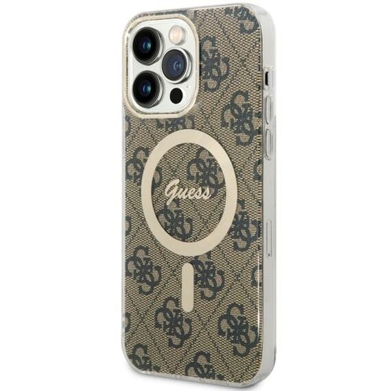 Guess GUHMP14XH4STW iPhone 14 Pro Max 6.7" brown/brown hardcase 4G MagSafe | Techbox