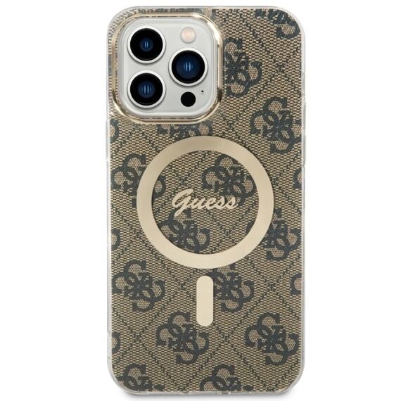 Guess GUHMP14XH4STW iPhone 14 Pro Max 6.7" brown/brown hardcase 4G MagSafe | Techbox