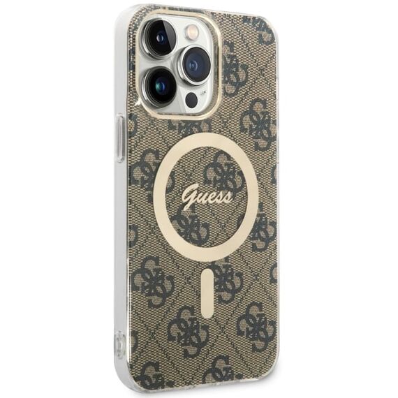 Guess GUHMP14XH4STW iPhone 14 Pro Max 6.7" brown/brown hardcase 4G MagSafe | Techbox