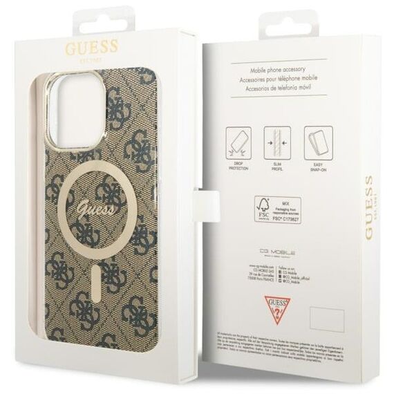 Guess GUHMP14XH4STW iPhone 14 Pro Max 6.7" brown/brown hardcase 4G MagSafe | Techbox