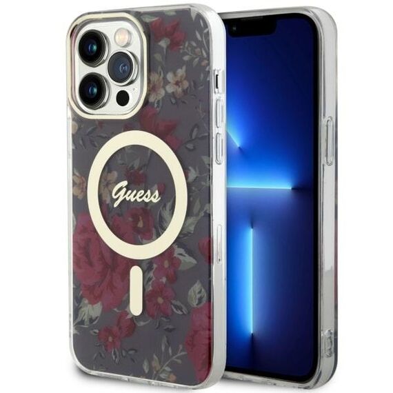 Guess GUHMP14XHCFWSA iPhone 14 Pro Max 6.7" green/khaki hardcase Flower MagSafe | Techbox
