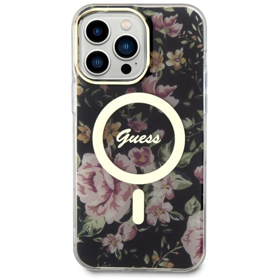 Guess GUHMP14XHCFWSK iPhone 14 Pro Max 6.7" black/black hardcase Flower MagSafe - Apple Cases - Cases - Techbox
