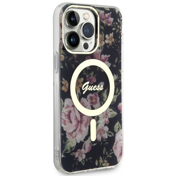 Guess GUHMP14XHCFWSK iPhone 14 Pro Max 6.7" black/black hardcase Flower MagSafe - Apple Cases - Cases - Techbox