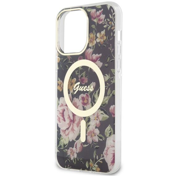 Guess GUHMP14XHCFWSK iPhone 14 Pro Max 6.7" black/black hardcase Flower MagSafe - Apple Cases - Cases - Techbox