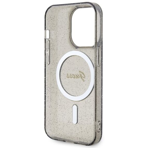 Guess GUHMP14XHCMCGK iPhone 14 Pro Max 6.7" black/black hardcase Glitter Gold MagSafe | Techbox