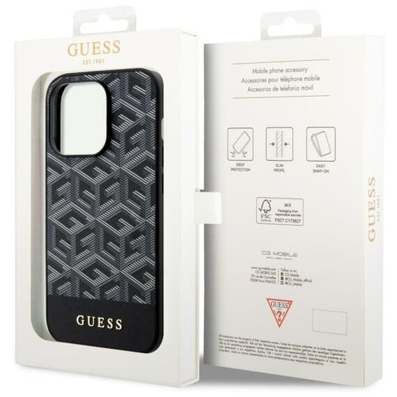 Guess GUHMP14XHGCFSEK iPhone 14 Pro Max 6.7" black/black hardcase GCube Stripes MagSafe | Techbox