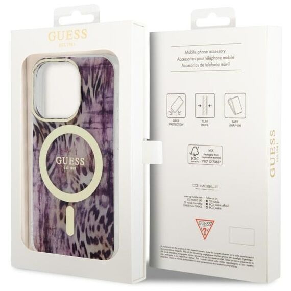 Guess GUHMP14XHLEOPWP iPhone 14 Pro Max 6.7" pink/pink hardcase Leopard MagSafe | Techbox