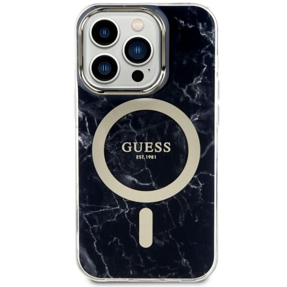 Guess GUHMP14XPCUMAK iPhone 14 Pro Max 6.7" black/black hardcase Marble MagSafe | Techbox