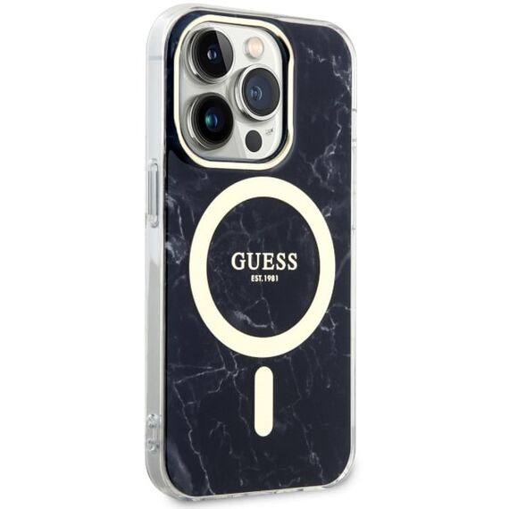 Guess GUHMP14XPCUMAK iPhone 14 Pro Max 6.7" black/black hardcase Marble MagSafe | Techbox