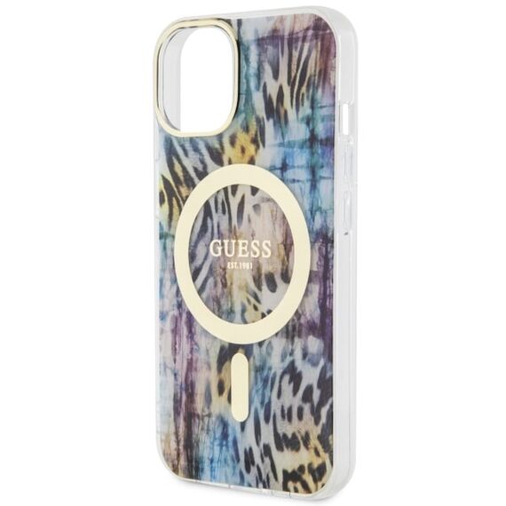 Guess Leopard MagSafe case for iPhone 14 - blue | Techbox
