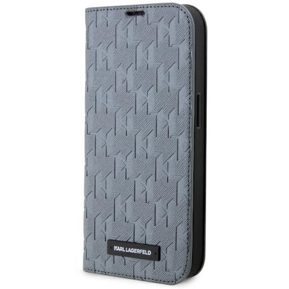 Karl Lagerfeld KLBKP14LSAKLHPG iPhone 14 Pro 6.1" bookcase silver/silver Saffiano Monogram | Techbox