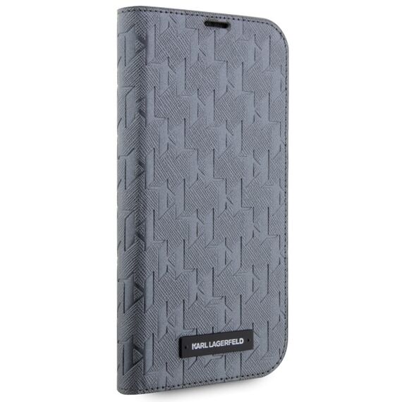 Karl Lagerfeld KLBKP14LSAKLHPG iPhone 14 Pro 6.1" bookcase silver/silver Saffiano Monogram | Techbox