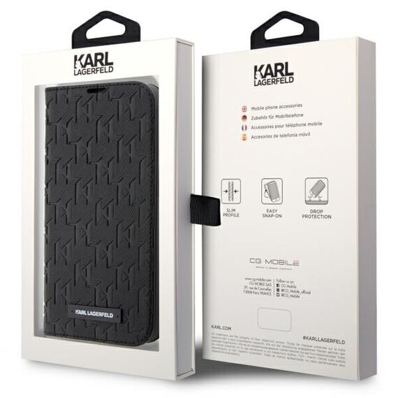Karl Lagerfeld KLBKP14LSAKLHPK iPhone 14 Pro 6.1" bookcase black/black Saffiano Monogram | Techbox