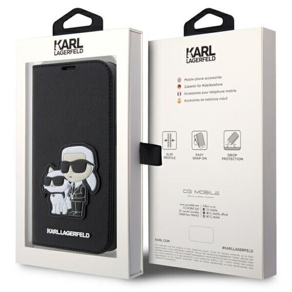 Karl Lagerfeld KLBKP14LSANKCPK iPhone 14 Pro 6.1" bookcase black/black Saffiano Karl & Choupette | Techbox