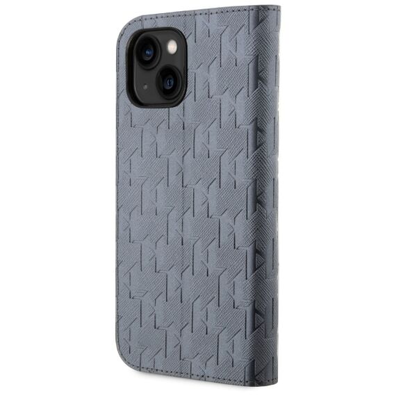 Karl Lagerfeld KLBKP14SSAKLHPG iPhone 14 6.1" bookcase silver/silver Saffiano Monogram | Techbox
