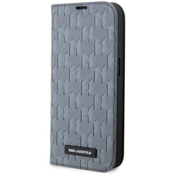 Karl Lagerfeld KLBKP14XSAKLHPG iPhone 14 Pro Max 6.7" bookcase silver/silver Saffiano Monogram | Techbox