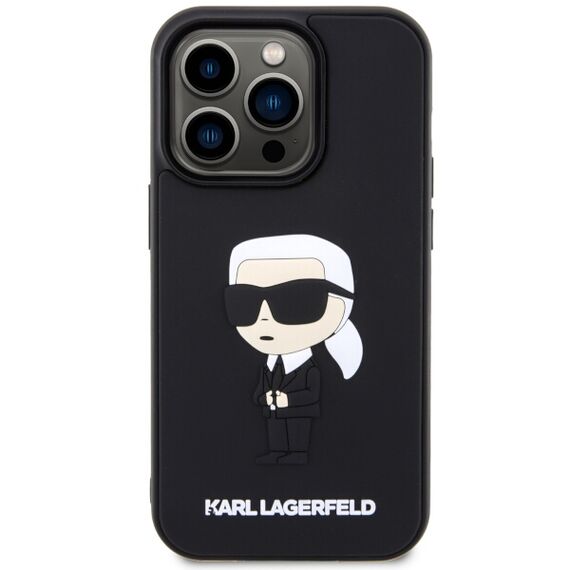 Karl Lagerfeld KLHCP14L3DRKINK iPhone 14 Pro 6.1" black/black hardcase Rubber Ikonik 3D - Apple Cases - Cases - Techbox