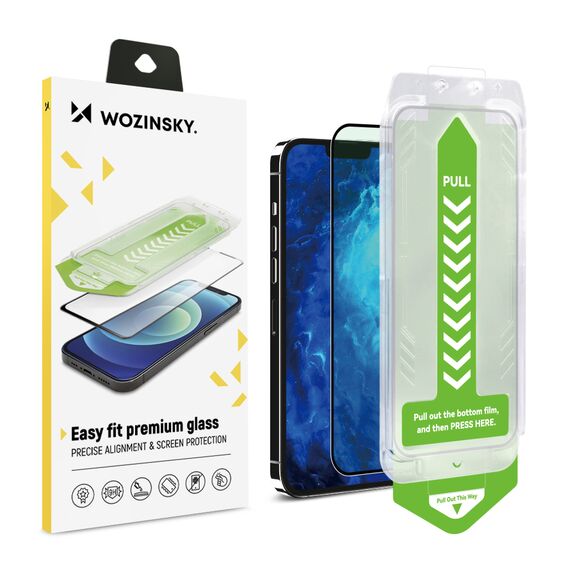 9H tempered glass with mounting frame for iPhone 15 Plus Wozinsky Premium Glass - black - Apple iPhone - Screen & Camera Protection - Techbox