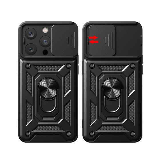Armor Camshield Case with Stand and Camera Cover for iPhone 15 Pro Max Hybrid Armor Camshield - Blue | Techbox