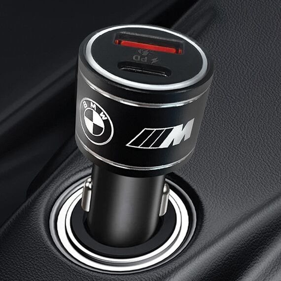BMW charger BMCCMUSBCK PD-QC 3.0 20W Fast Charge black/black M Edition - Car Chargers - Smartphone Chargers - Techbox