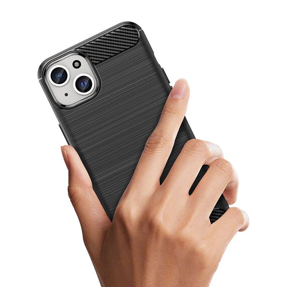 Flexible carbon pattern case for iPhone 15 Plus Carbon Case - black | Techbox