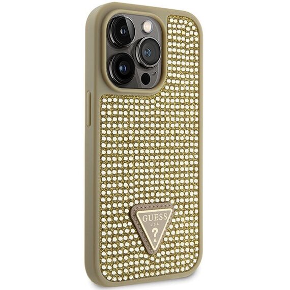 Guess GUHCP14LHDGTPD iPhone 14 Pro 6.1" gold/gold hardcase Rhinestone Triangle - Apple Cases - Cases - Techbox
