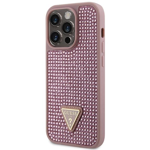 Guess GUHCP14LHDGTPP iPhone 14 Pro 6.1" pink/pink hardcase Rhinestone Triangle | Techbox