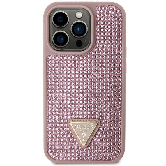 Guess GUHCP14LHDGTPP iPhone 14 Pro 6.1" pink/pink hardcase Rhinestone Triangle | Techbox