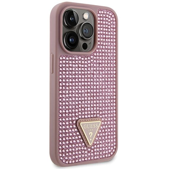 Guess GUHCP14LHDGTPP iPhone 14 Pro 6.1" pink/pink hardcase Rhinestone Triangle | Techbox