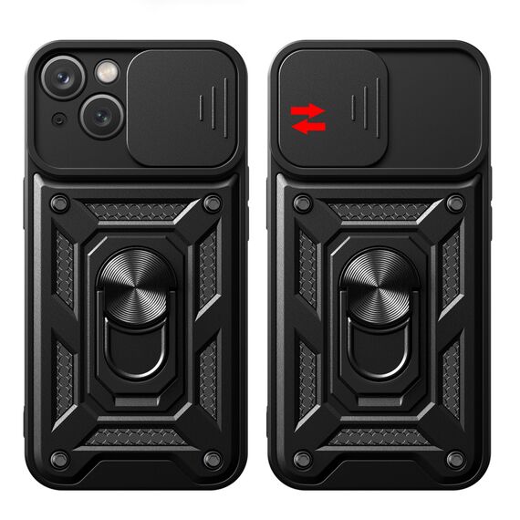 Hybrid Armor Camshield Case with Stand and Camera Cover for iPhone 15 Plus - Pink - Apple Cases - Cases - Techbox