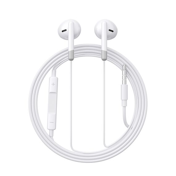 Joyroom JR-EW01 in-ear wired mini jack headphones with remote control - white | Techbox